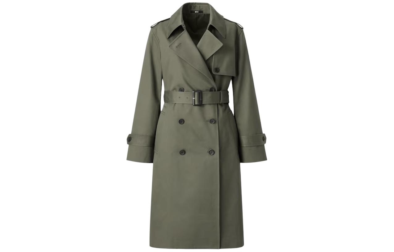 (Women) UNIQLO SS24 C-Series  Olive Double-Breasted Belted Trench Coat 467151-56