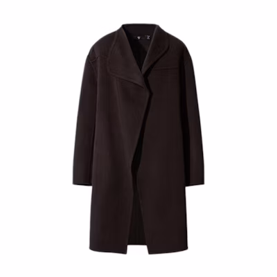 (Women) UNIQLO Jil Sander +J FW20 Collarless Blended Wool Coat Brown Black 432598-39