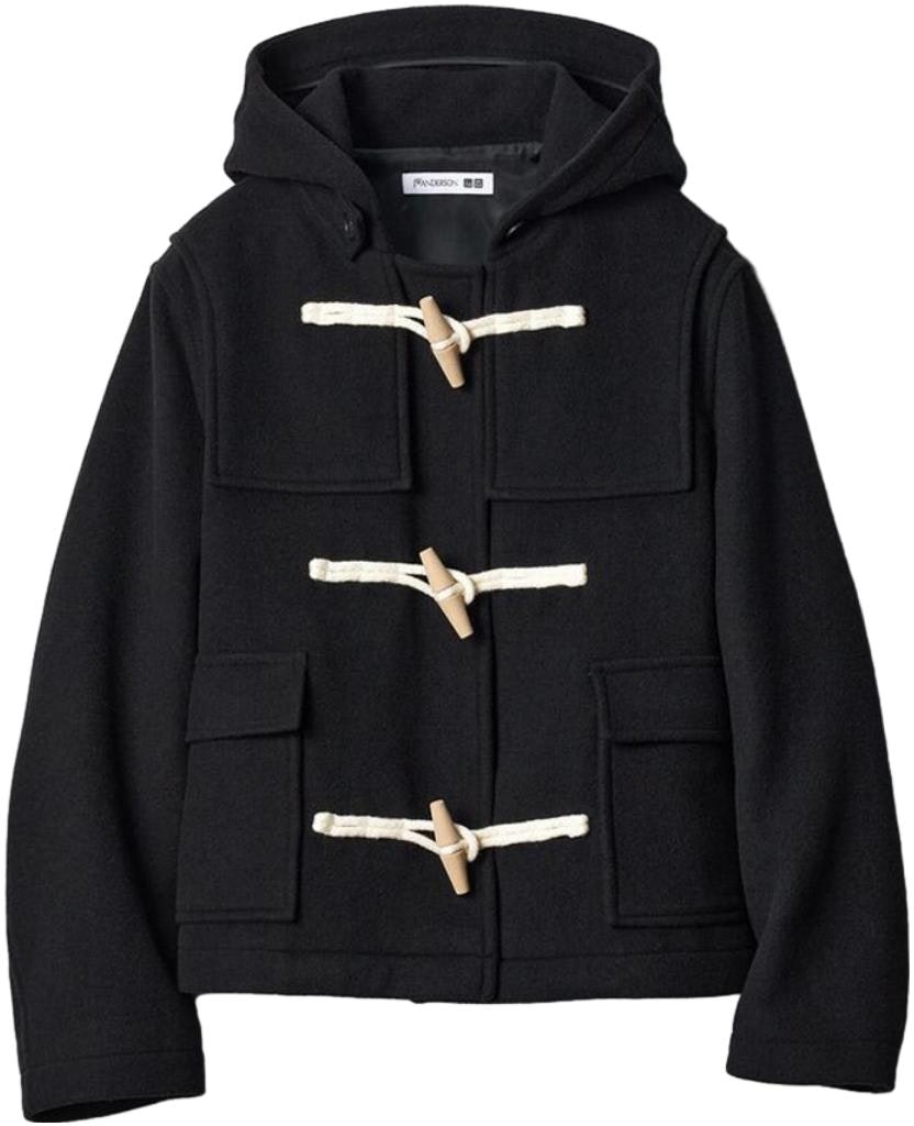 women-uniqlo-x-jw-anderson-fw-23-black-wool-blend-duffle-coat-with-hood-462739-09