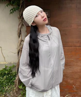(Women) URBANDTYPE Airlite Raglan Windbreaker Light Grey UBEAJP001LG (Women) URBANDTYPE Airlite Raglan Windbreaker Light Grey UBEAJP001LG