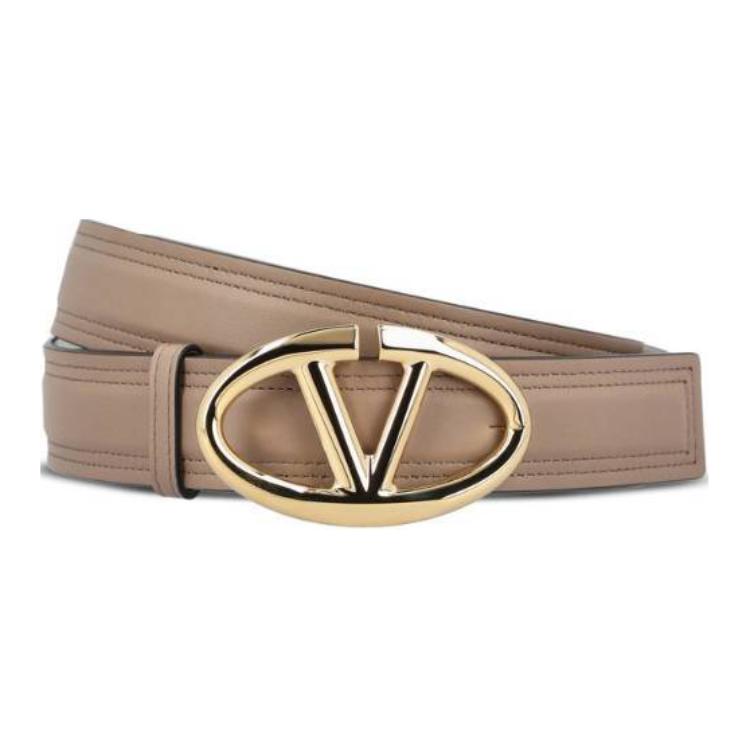 Order (W) 华伦天奴 米色小牛皮腰带 经典标志设计 - 3CM宽 5W2T0SJ4FZCZ4U