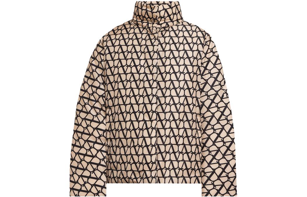 (Women) Valentino  Beige Letter Print Puffer Jacket with Full Zip & High Collar 3B3CN0J187BE21 圖 2