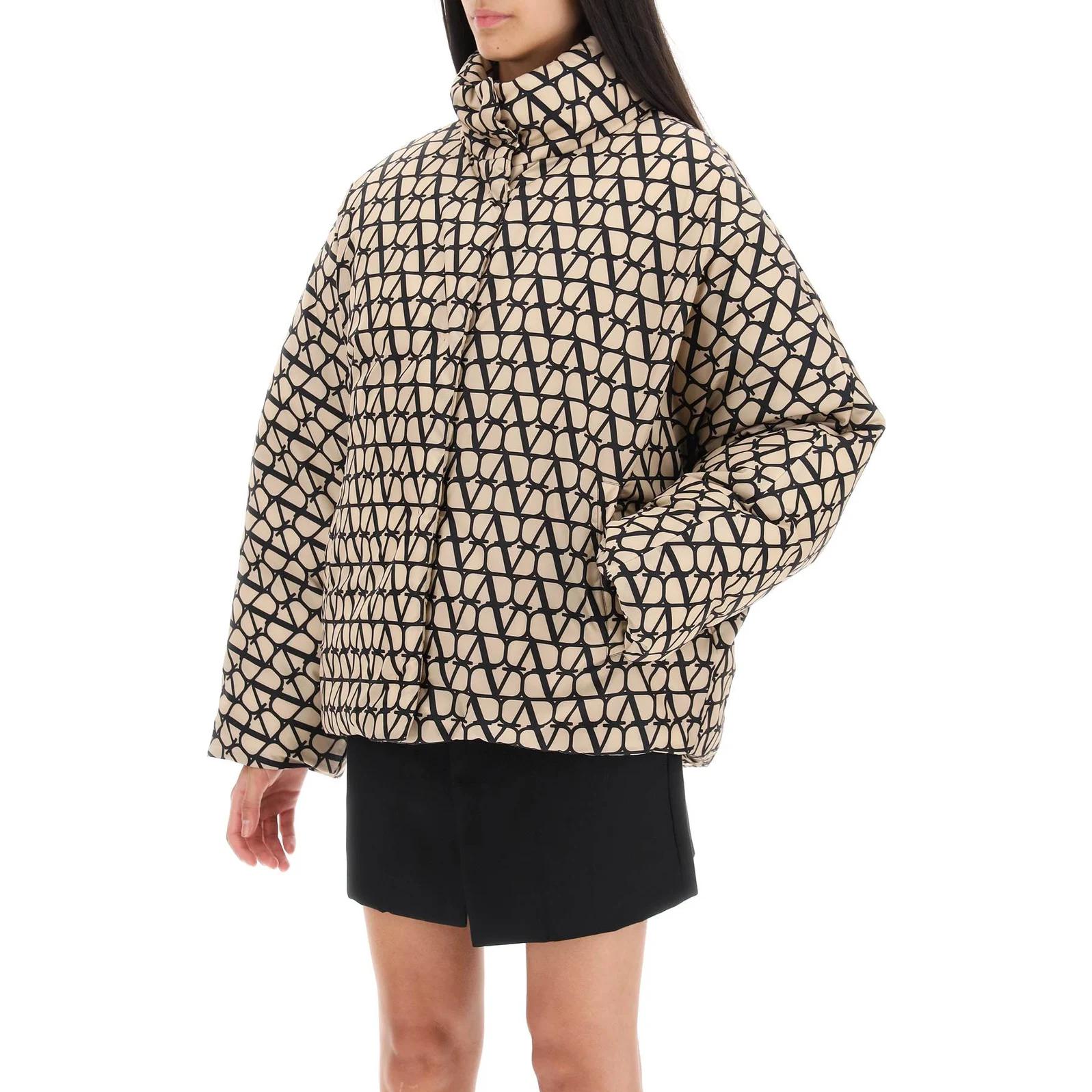 (Women) Valentino  Beige Letter Print Puffer Jacket with Full Zip & High Collar 3B3CN0J187BE21 圖 5