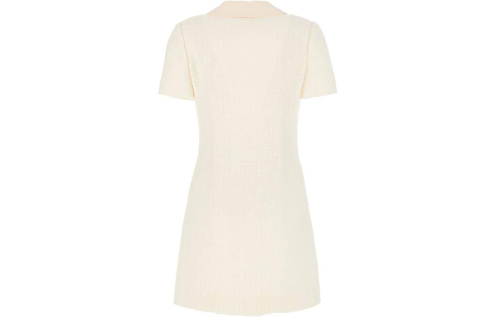 Lookbook (W) Valentino 米色宽松版V领短袖迷你连衣裙 3B3VA4506U9A03