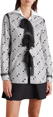 (W) Valentino 黑色蝴蝶結長袖寬鬆印花刺繡襯衫 WB0AB2Z55A6A01 Purchase (W) Valentino 黑色蝴蝶結長袖寬鬆印花刺繡襯衫 WB0AB2Z55A6A01