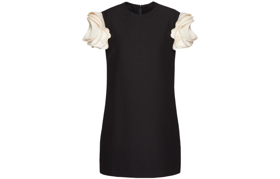 Order (W) Valentino Vestido Mini Negro Colorblock de Manga Corta. 4B3VA6D81CF0NA