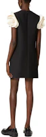 Shop (Women) Valentino Black Colorblock Short-Sleeve Mini Dress. 4B3VA6D81CF0NA