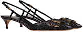 Lookbook (W) Valentino 'Tumit Tinggi Hitam Bertali Kulit Anak Lembu Sulaman' WW2S0Q70DUK0NO