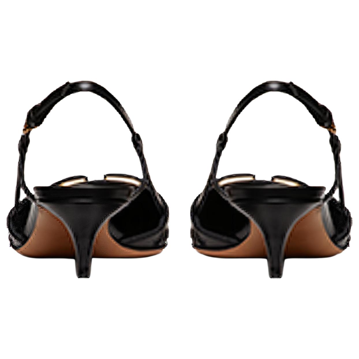 Purchase (W) Valentino 'Tacones Negros Bordados de Piel con Cordones' WW2S0Q70DUK0NO