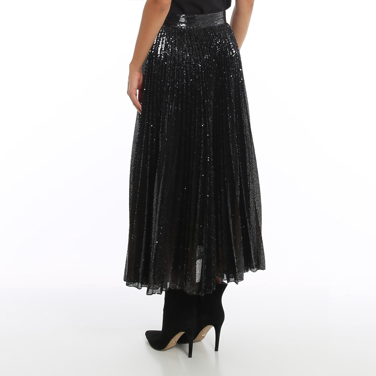 Purchase (W) Valentino 黑色高腰亮片細節A字休閒裙 UB3MD02E5NFN46