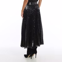 (W) Valentino 黑色高腰亮片細節A字休閒裙 UB3MD02E5NFN46 Purchase (W) Valentino 黑色高腰亮片細節A字休閒裙 UB3MD02E5NFN46