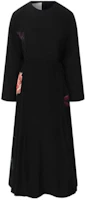 Order (W) Valentino Baju Midi Lengan Panjang Grafik Hitam UB0VATZ2628
