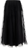 (Women) Valentino Black Mesh Maxi Skirt with Elastic Waist Casual Style. VB3RA7D51ED0NO (Women) Valentino Black Mesh Maxi Skirt with Elastic Waist Casual Style. VB3RA7D51ED0NO