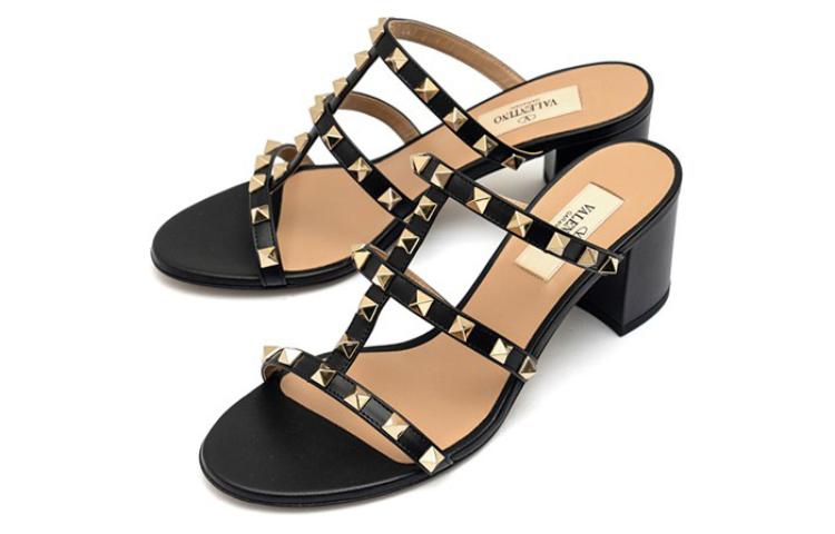 (W) Valentino 'Black Open-Toe Fashion Slide' 圖 2