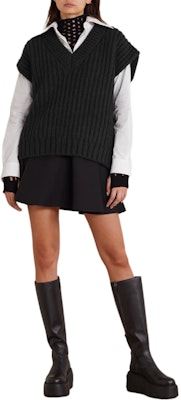 (W) Valentino 黑色無袖V領寬鬆版型套頭背心 WB0KM01U6RS0NO Lookbook (W) Valentino 黑色無袖V領寬鬆版型套頭背心 WB0KM01U6RS0NO