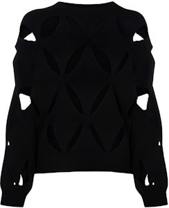 (W) Valentino Sweater Rajut Wol Hitam dengan Desain Cutout. BKC28S6R20NO Buy (W) Valentino Sweater Rajut Wol Hitam dengan Desain Cutout. BKC28S6R20NO