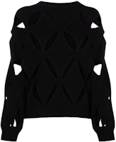 (W) Valentino Sweater Rajut Wol Hitam dengan Desain Cutout. BKC28S6R20NO Order (W) Valentino Sweater Rajut Wol Hitam dengan Desain Cutout. BKC28S6R20NO