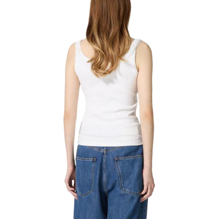 (Women) Valentino  Embroidered Crewneck Sleeveless Pullover Tank Top White BMC01X8RJ-0BO 圖 5