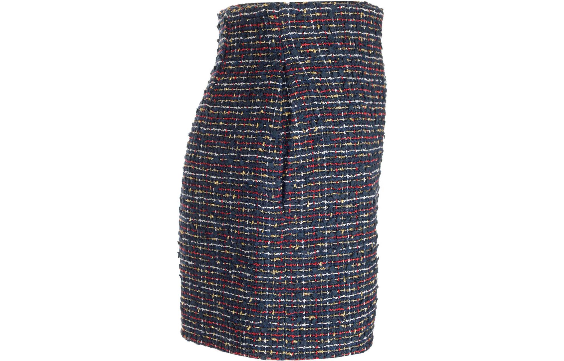 Shop (Women) Valentino  FW22 Blue Tweed Mixed Casual Straight Shorts. 1B3RF2677AHET6
