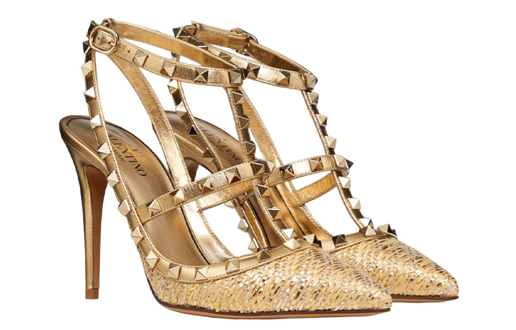 (W) Valentino 'Gold Ankle Strap Stiletto Heels 10cm' 圖 2