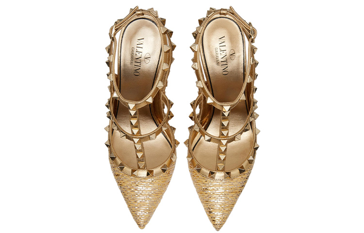 (W) Valentino 'Gold Ankle Strap Stiletto Heels 10cm' 圖 3