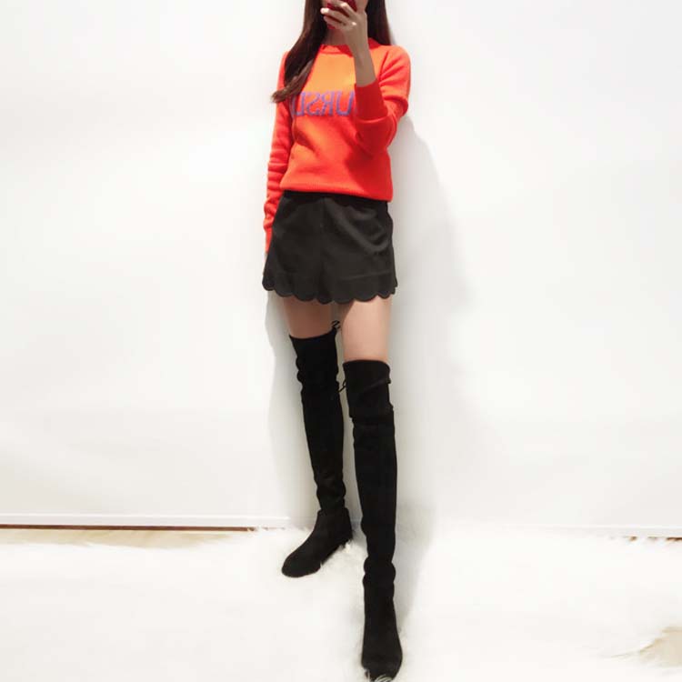 Shop (Women) Valentino  High-Waist Straight Casual Shorts with Floral Trim. QB3RF0L51CF0NO