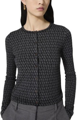 (W) 발렌티노 로고 자수 니트 가디건 블랙/그레이 BKA08I8QVZPH Lookbook (W) 발렌티노 로고 자수 니트 가디건 블랙/그레이 BKA08I8QVZPH