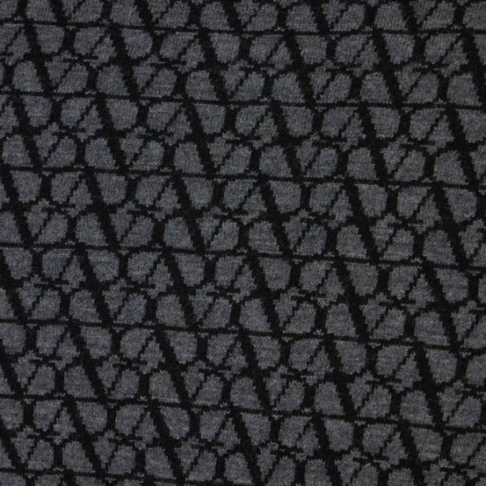 Sizing (W) 발렌티노 로고 자수 니트 가디건 블랙/그레이 BKA08I8QVZPH