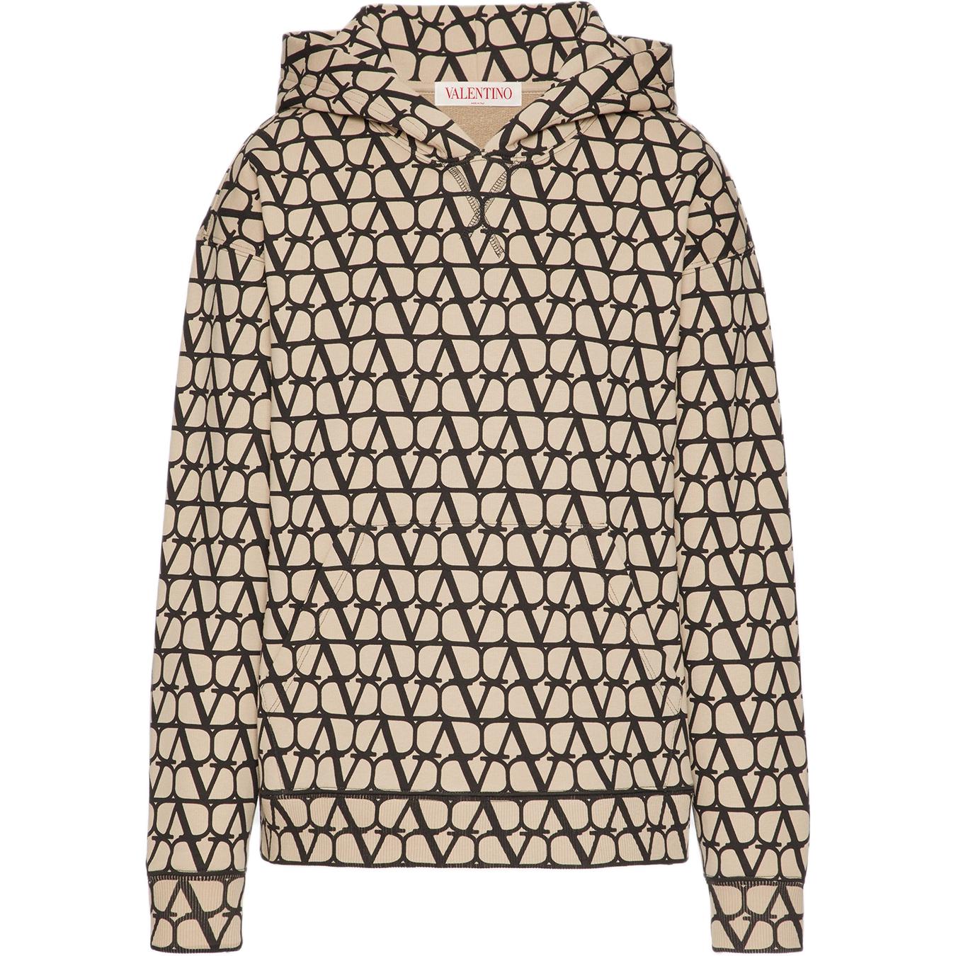 (Women) Valentino  Oversized Hoodie Sweatshirt Khaki Color. BMF21X82BSN0