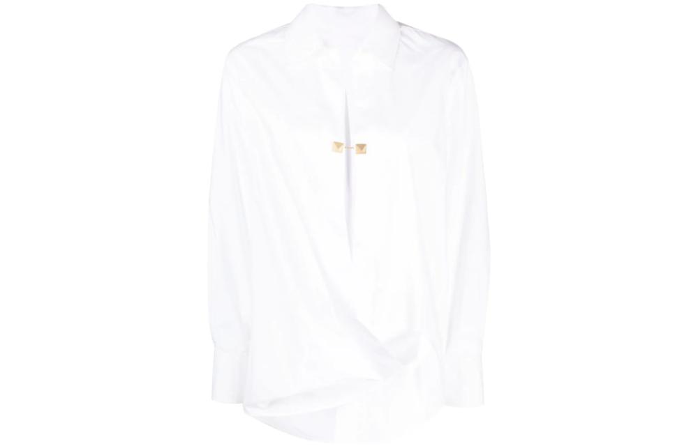 Order (W) ヴァレンティノ オーバーサイズ ソリッドホワイト 長袖シャツ BAB5507W1001