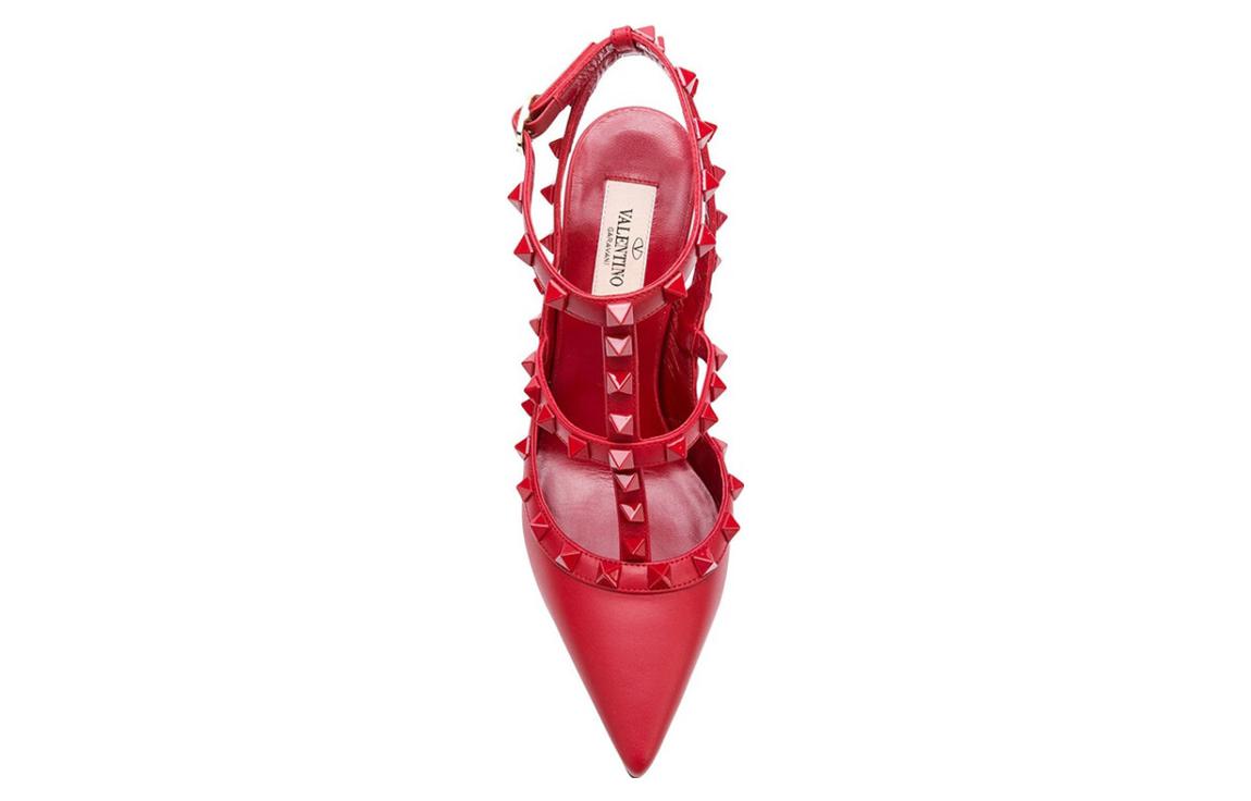 Lookbook (W) Valentino Sepatu Stiletto Kulit Merah Hak Tinggi Terkenal QW1S0393VB80RO