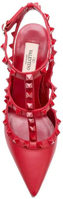 (W) Valentino Sepatu Stiletto Kulit Merah Hak Tinggi Terkenal QW1S0393VB80RO Lookbook (W) Valentino Sepatu Stiletto Kulit Merah Hak Tinggi Terkenal QW1S0393VB80RO