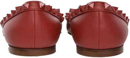 Shop Valentino 華倫天奴 牛皮 尖頭套腳平底 休閒單鞋 女款 紅色