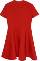Lookbook (Women) Valentino Red SS22 Solid Color Short Sleeve Dress with Stud Details TB3VAQH54EJ157