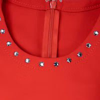 Cheap (Women) Valentino Red SS22 Solid Color Short Sleeve Dress with Stud Details TB3VAQH54EJ157