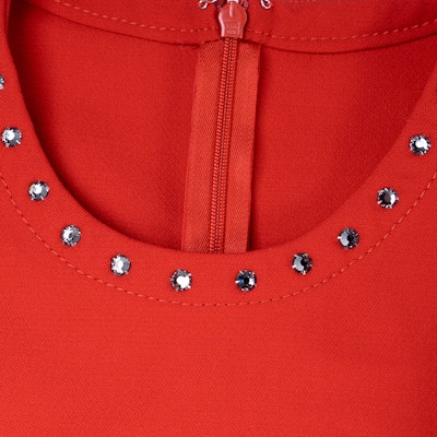 (W) Valentino Vestido Rojo SS22 Manga Corta con Detalles de Tachuelas. TB3VAQH54EJ157 Cheap (W) Valentino Vestido Rojo SS22 Manga Corta con Detalles de Tachuelas. TB3VAQH54EJ157