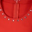 Cheap (W) Valentino Vestido Rojo SS22 Manga Corta con Detalles de Tachuelas. TB3VAQH54EJ157