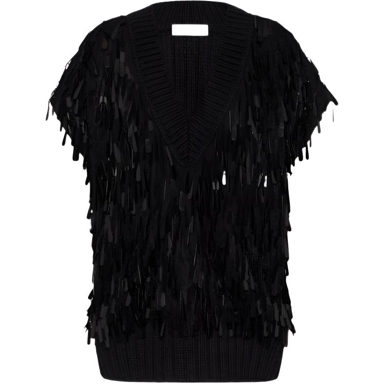 (Women) Valentino  Sleeveless V-Neck Pullover Vest Black WB0KM02A6S2-0NO