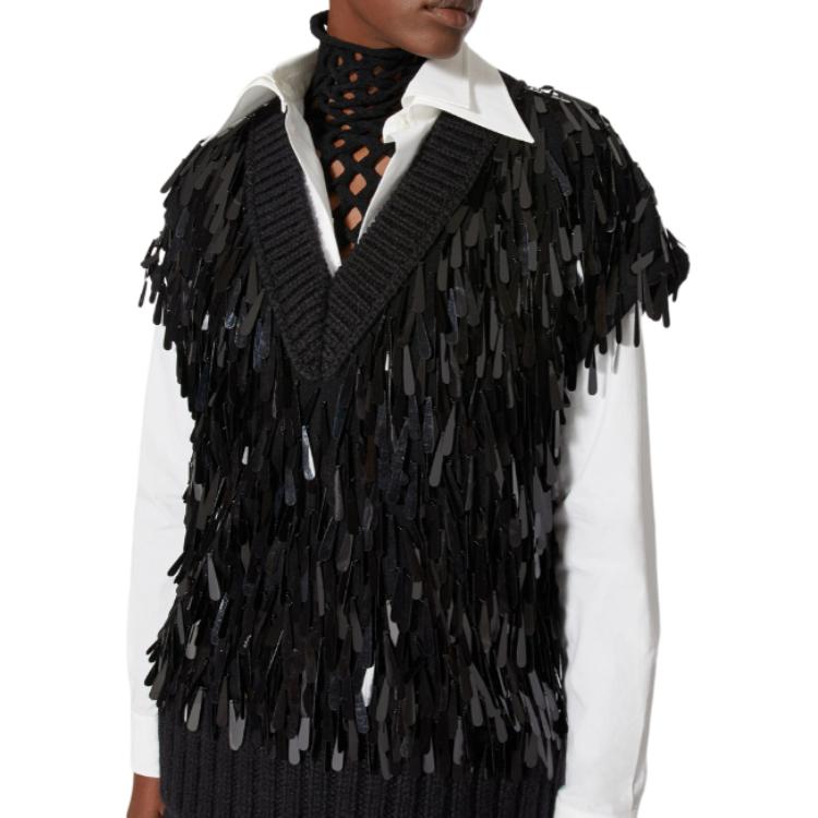 Details for (W) Valentino 無袖V領套頭背心 黑色 WB0KM02A6S2-0NO