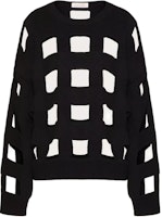 (Women) Valentino Solid Color Hollow Pullover Sweater Black 3B0KC49J8910NO (Women) Valentino Solid Color Hollow Pullover Sweater Black 3B0KC49J8910NO