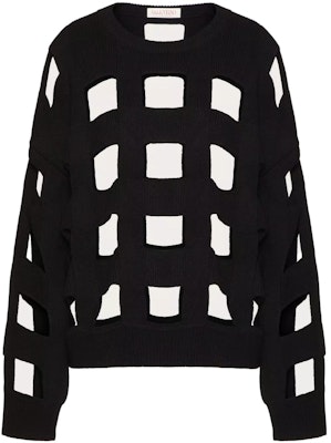 (W) ヴァレンティノ ソリッドカラー ホロウ プルオーバー セーター ブラック 3B0KC49J8910NO Order (W) ヴァレンティノ ソリッドカラー ホロウ プルオーバー セーター ブラック 3B0KC49J8910NO