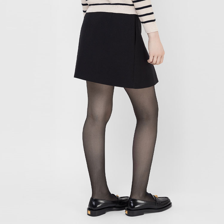 Shop (W) Valentino Falda Mini Negra Fruncida Casual de Moda. XB3RA8D56LR0NO