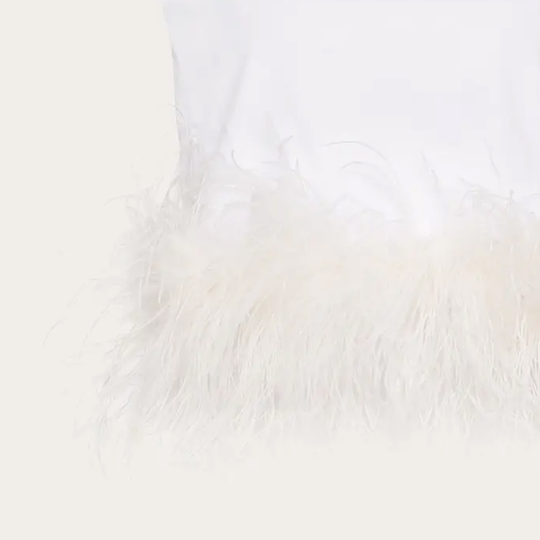 (Women) Valentino  White Feather Embroidered Sleeveless Crop T-Shirt FW24 5B3MC01Q8R30BO 圖 7