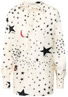 (Women) Valentino White Long Sleeve Shirt with Star Print and Bow Tie. TB3AE4E554YAM0 (Women) Valentino White Long Sleeve Shirt with Star Print and Bow Tie. TB3AE4E554YAM0