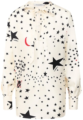 (W) Valentino 白色星星印花長袖襯衫搭配領結 TB3AE4E554YAM0 Order (W) Valentino 白色星星印花長袖襯衫搭配領結 TB3AE4E554YAM0