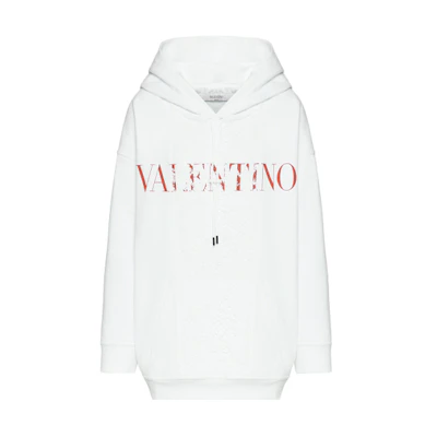 (Women) Valentino Alphabet Pattern Hoodie Women’s White Long Sleeve. WB3MF10S6FUA33