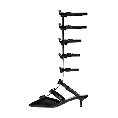 (W) Valentino Ankle Strap High Heel 'French Bow Black'