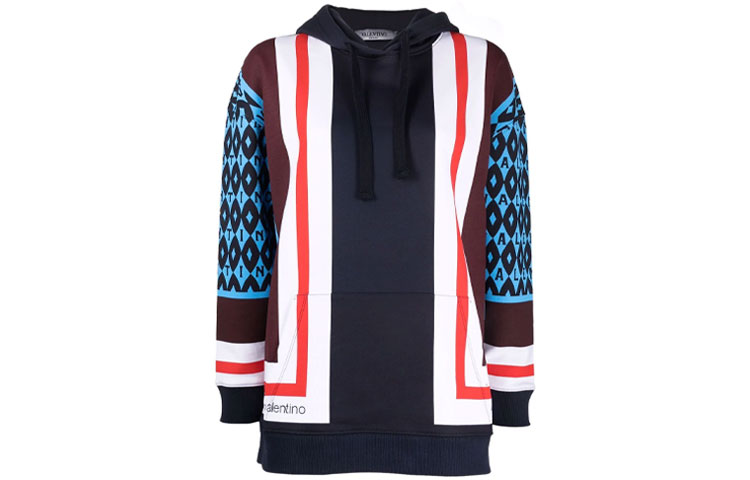 (Women) Valentino Archive Logo Hoodie  Multicolor Long Sleeve BMF11Z6LEC49