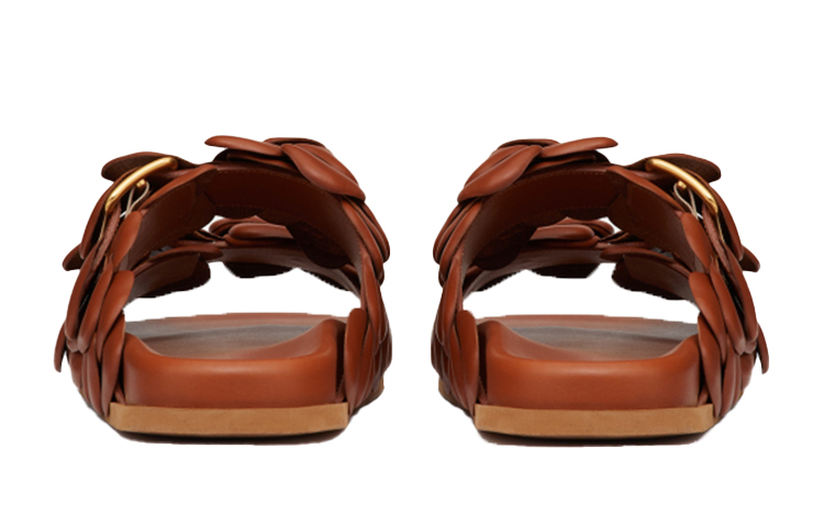 Details for 華倫天奴 皮革平底拖鞋 女款 棕色