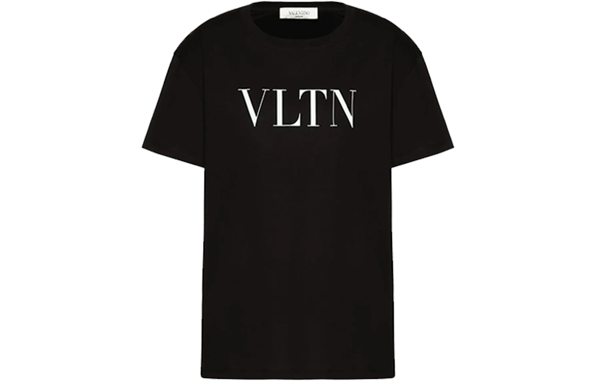 Order (W) 발렌티노 블랙 로고 프린트 컬러 블록 크루넥 티셔츠 TB3MG07D3V60NI